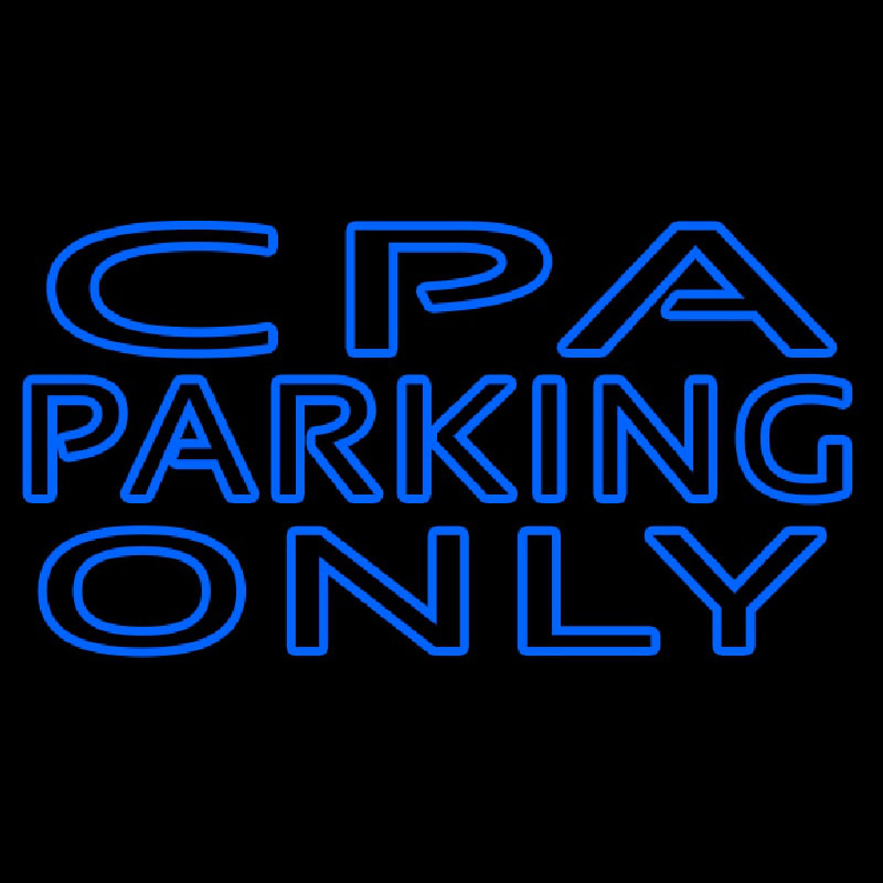 Double Stroke Cpa Parking Only Leuchtreklame