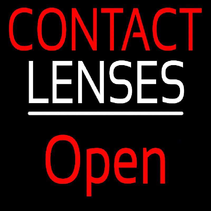 Contact Lenses Script1 Open White Line Leuchtreklame