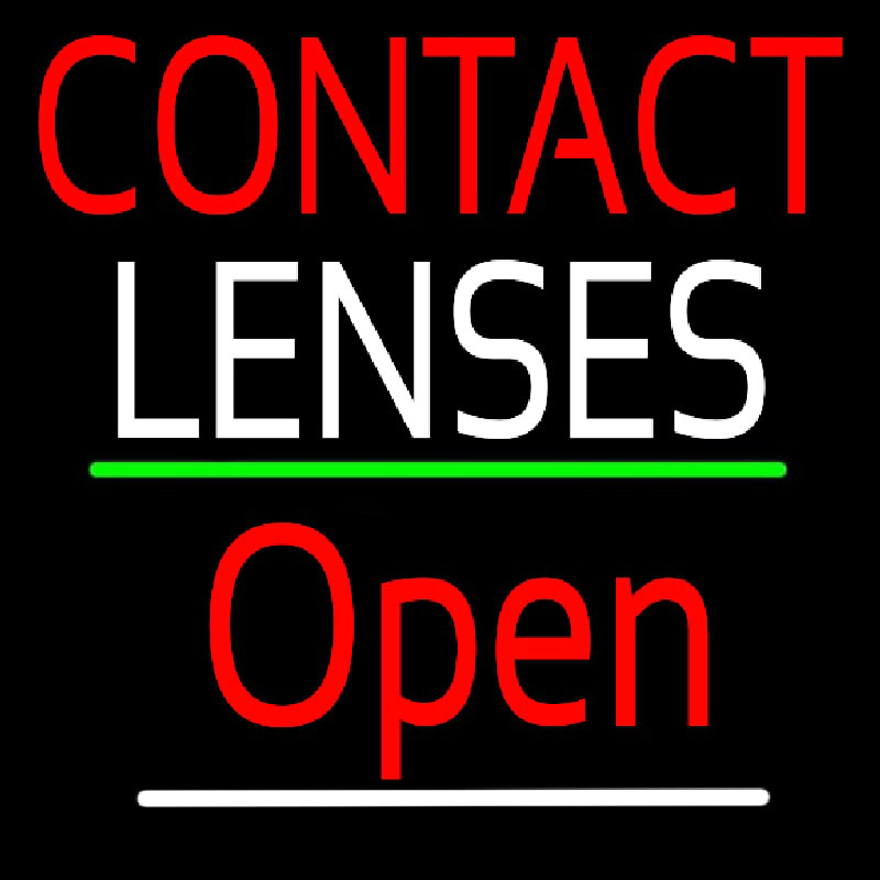 Contact Lenses Script2 Open Green Line Leuchtreklame