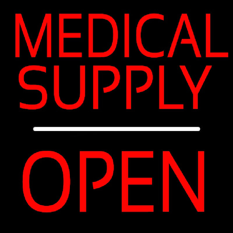 Medical Supply Script1 Open White Line Leuchtreklame