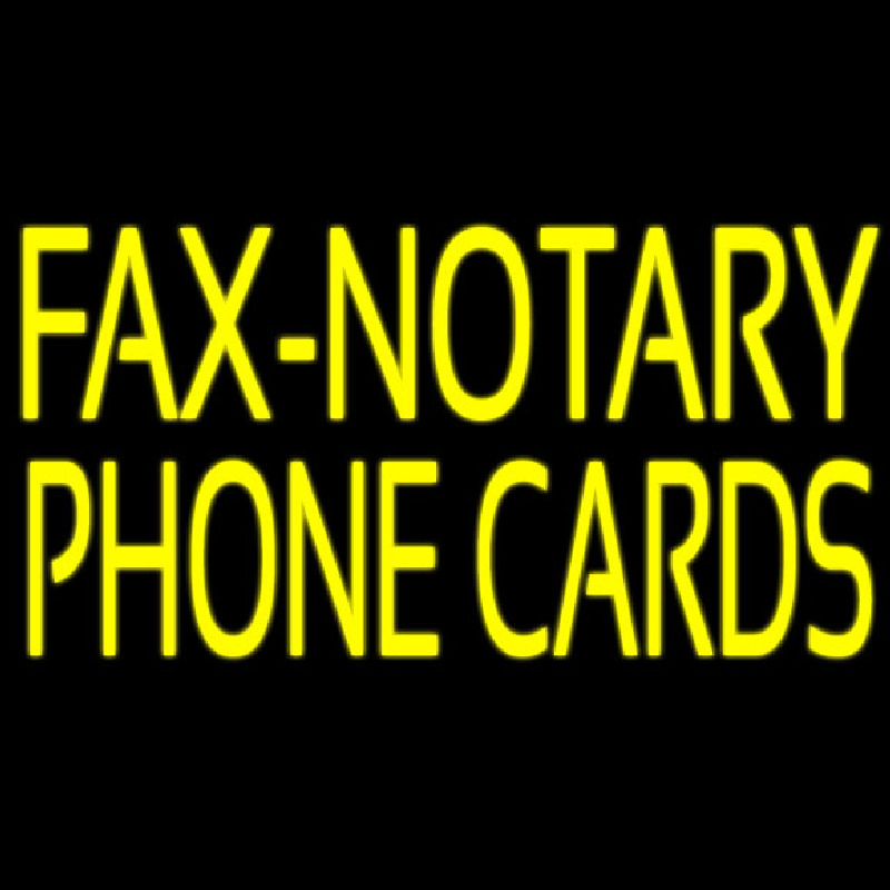 Yellow Fa  Notary Phone Cards Leuchtreklame