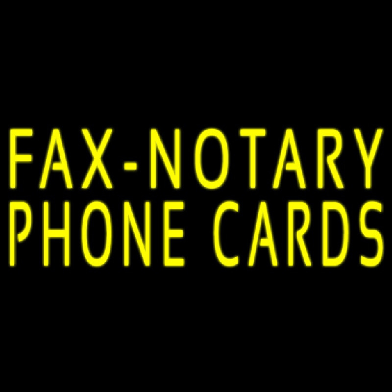 Yellow Fa  Notary Phone Cards 1 Leuchtreklame