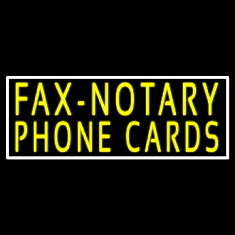 Yellow Fa  Notary Phone Cards With White Border 1 Leuchtreklame