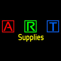 Art Supplies With Three Multi Color Bo  With Border Leuchtreklame