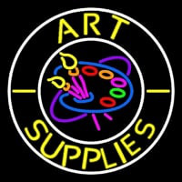 Art Supplies With White Circle Leuchtreklame