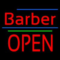 Barber Block Open Green Line Leuchtreklame