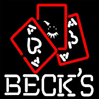 Becks Ace And Poker Beer Sign Leuchtreklame