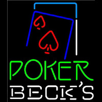 Becks Green Poker Red Heart Beer Sign Leuchtreklame