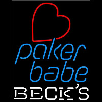 Becks Poker Girl Heart Babe Beer Sign Leuchtreklame