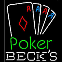 Becks Poker Tournament Beer Sign Leuchtreklame