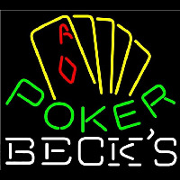 Becks Poker Yellow Beer Sign Leuchtreklame