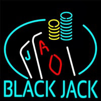 Blackjack With Playing Card Leuchtreklame