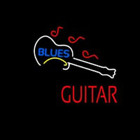 Blue Blues Red Guitar Leuchtreklame