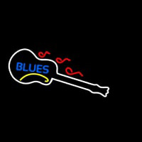 Blue Blues White Guitar Leuchtreklame