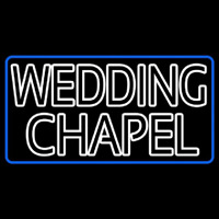 Blue Border Double Stroke Wedding Chapel Leuchtreklame