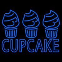 Blue Cupcake With Cupcake Leuchtreklame