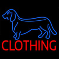 Blue Dog Red Clothing Leuchtreklame