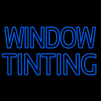 Blue Double Stroke Window Tinting Leuchtreklame