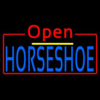 Blue Horseshoe Open Leuchtreklame