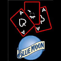 Blue Moon Ace And Poker Beer Sign Leuchtreklame