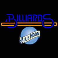 Blue Moon Billiards Te t With Stick Pool Beer Sign Leuchtreklame