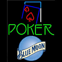 Blue Moon Green Poker Red Heart Beer Sign Leuchtreklame