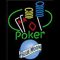 Blue Moon Poker Ace Coin Table Beer Sign Leuchtreklame