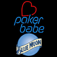 Blue Moon Poker Girl Heart Babe Beer Sign Leuchtreklame