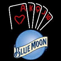 Blue Moon Poker Series Beer Sign Leuchtreklame