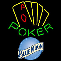 Blue Moon Poker Yellow Beer Sign Leuchtreklame