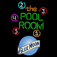 Blue Moon Pool Room Billiards Beer Sign Leuchtreklame