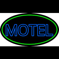 Blue Motel Double Stroke And Green Border Leuchtreklame