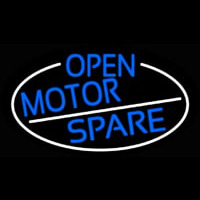 Blue Open Motor Spare Oval With White Border Leuchtreklame