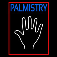 Blue Palmistry Red Border Leuchtreklame