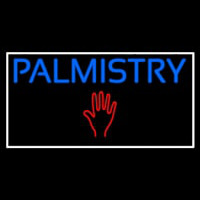 Blue Palmistry Red Palm White Border Leuchtreklame