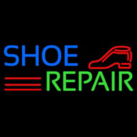 Blue Shoe Green Repair Leuchtreklame