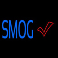 Blue Smog Check With Logo Leuchtreklame