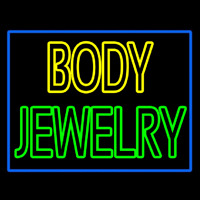 Body Jewelry Blue Border Leuchtreklame