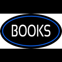 Books Oval Blue Leuchtreklame