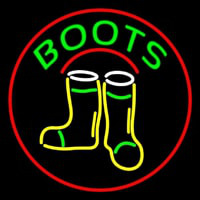 Boots With Logo Red Border Leuchtreklame