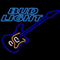 Bud Light Blue Electric Guitar Beer Sign Leuchtreklame