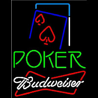 Budweiser Green Poker Red Heart Beer Sign Leuchtreklame