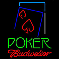 Budweiser Green Poker Red Heart Beer Sign Leuchtreklame