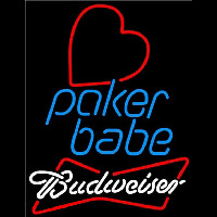 Budweiser Poker Girl Heart Babe Beer Sign Leuchtreklame