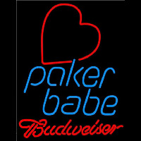 Budweiser Poker Girl Heart Babe Beer Sign Leuchtreklame