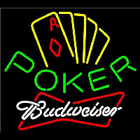 Budweiser Poker Yellow Beer Sign Leuchtreklame