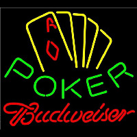 Budweiser Poker Yellow Beer Sign Leuchtreklame