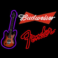 Budweiser Red Fender Red Guitar Beer Sign Leuchtreklame