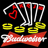 Budweiser Red Poker Ace Series Beer Sign Leuchtreklame