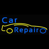 Car Repair Yellow Car Leuchtreklame